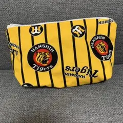 【ハンドメイド】阪神タイガース柄 マチ付きポーチ