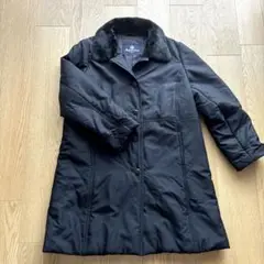 Aquascutum ブラックコート ファー襟付き　美品