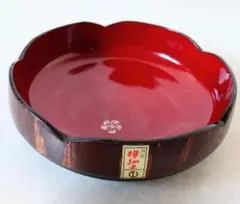 若狭塗　螺鈿細工　桜の菓子鉢　金箔　貝　木製　骨董　伝統工芸品 若狭塗 螺鈿細工 桜の菓子鉢 金箔 貝 木製 骨董 伝統工芸品
