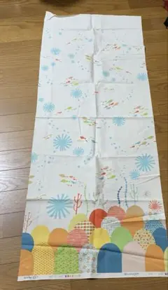 海の中のさかな柄　プリント　ベージュ　生地　105cm×40cm