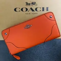 Coach コーチ長財布レディースのオレンジ色長財布新商品
