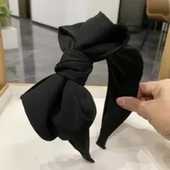 リボンカチューシャ エレガントヘアアクセサリー カチューシャ 黒 リボンスタイル