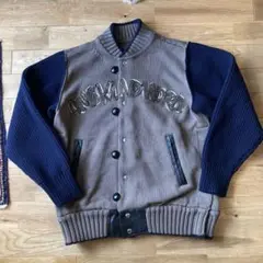 極美品 sacai サカイ カウレザー スタジャン MA-1 ネイビー Lサイズ Sacai サカイ アンダーカバー UNDERCOVER 20-02444M 20SS