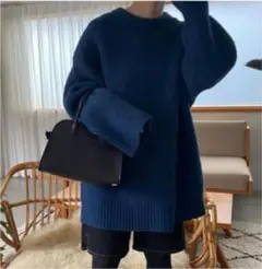 willfully ブルー ビッグシルエット セーター ニット