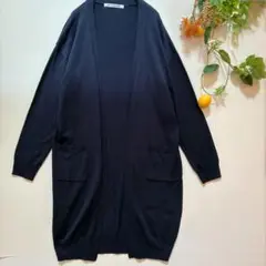 【RAY CASSIN FAVORI】ロング丈　カーディガン　長袖　ネイビー　F