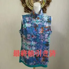 GOLFウエアノースリーブ♤タ―コイズ色