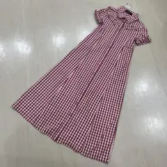 未使用に近い【リズリサドール】シャツロングワンピースマキシ丈チェック訳あり