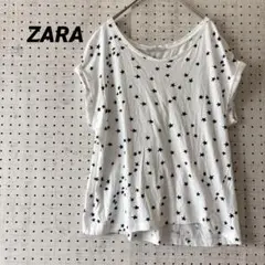 ザラ スター柄 Tシャツ ホワイト Sサイズ コットン ゆったりシルエット