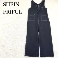 SHEIN FRIFUL シーインフリフル　デニムサロペット M ブラック