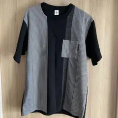 TAKEO KIKUCHI 黒 Tシャツ オフィスカジュアル 半袖 Lサイズ