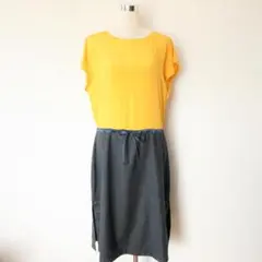 フェンディ シルク×ウール フレンチスリーブ ロング ドッキングワンピース