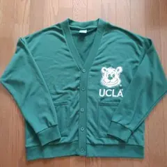 【UCLA 】カーディガン グリーン 刺繍ロゴ Mサイズ