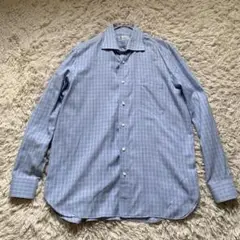 【美品】BORRELLI 別注 イタリア製 手縫い チェック ドレスシャツ 41
