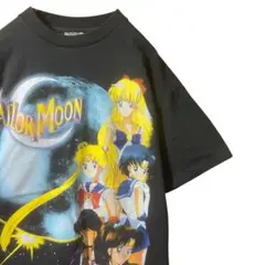 セーラームーン アニメ Tシャツ プリント ブラック L