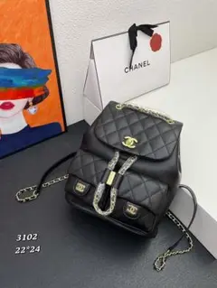シャネル キルティング ブラックショルダーバッグ 3102