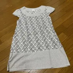Sathia ブロックプリント　半袖チュニック　綿100%