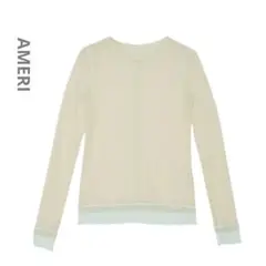 2025 AMERI LAYERED DETAIL MESH TOP アイボリー