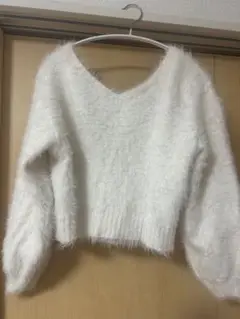 【dazzlin】シャギーVネックバックリボンニット