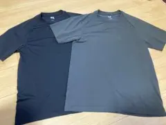 ユニクロ ドライEXクルーネックTシャツ Mブラック ダークグレー 2枚セット