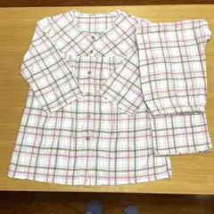 パジャマ　チェック柄　前開き　Lサイズ　上下セット