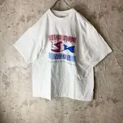 no768 グッドプリント◎ ポップ　好配色　オーバーサイズ　Tシャツ　古着