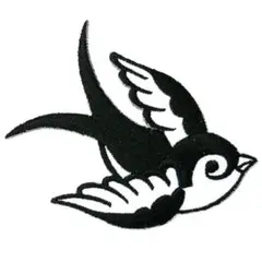 ワッペン つばめ 鳥 とり ツバメ 燕 デザイン アイロン アップリケ送料無料