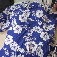新品未使用品、メンズアロハシャツ サイズXL、素材ポリエステルハイビスカス花柄