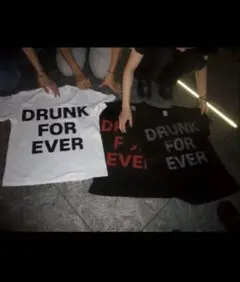 DRUNK FOR EVER Tシャツ 黒 sサイズ