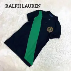 RALPH LAUREN モール刺繍ワッペン 斜めデカライン ポロシャツ