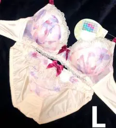 A80 B75 B80 C75 D70 D75 ノンワイヤー　水彩柄　花柄　L