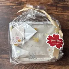 POCHE BOUQUET クリアポーチ 花柄 イエロー ポシェブーケ