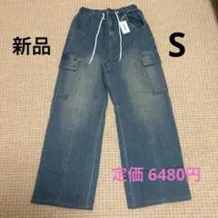 【新品】aniend アニエンド カーゴデニムパンツ ブルー S