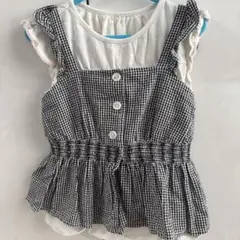 ギンガムチェック フリルキャミソール　Tシャツ　petitmain UNIQLO