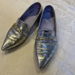 超美品MANAメタルパーツ ローファー ブラック 37size 23.5㌢ 超美品MANAメタルパーツ ローファー ブラック 37size 23.5