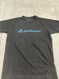phiten スポーツシャツ 黒 青ロゴ
