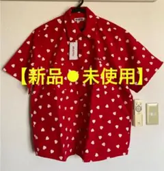 【新品⚫︎未使用】ミルクフェド ハート ドット ワークシャツ 赤
