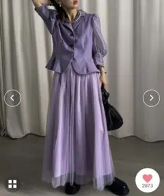 PEPLUM LINE CHIFFON SKIRT SET DRESS
