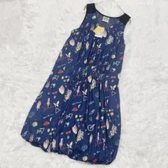 スカラー 総柄 宇宙 バルーン ワンピース タグ付き未使用品