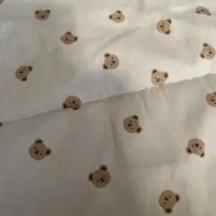 くまさん生地テディベア生地あわいあずき色