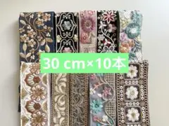 インド刺繍リボンハギレ30 cm×10本セット①