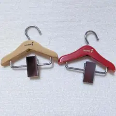 DULTON ダルトン　ハンガー型クリップ　レッド＆木製　2個セット