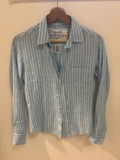 Frank & Eileen 長袖シャツ XS 水色ストライプ
