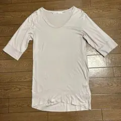 STUDIOUS 五分袖チュニックタイプパイル地ロングTシャツ