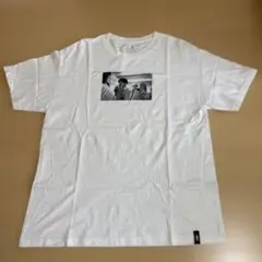 【送料無料】 外国人 写真 自撮り 白黒 プリントTシャツ XL ホワイト