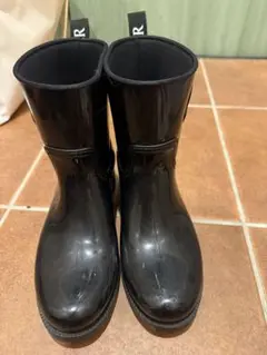 MONCLER ブラックショートブーツ レインブーツ