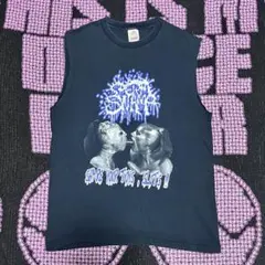 Spermswamp エロ　バンT グラフィックプリント ブラックタンクトップ