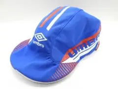 アンブロ　umbro ストライプキャップ 青/赤 自転車　サイクリング