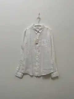 未使用 アースミュージックアンドエコロジー リネンシャツ 麻 長袖 ホワイト 白