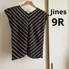 ★試着のみタグ付★定価9900円　Jines ジネス　ボーダー　ブラウス　黒