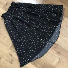黒ドットロングスカート　フリーサイズ　センスオブプレイスアーバンリサーチ